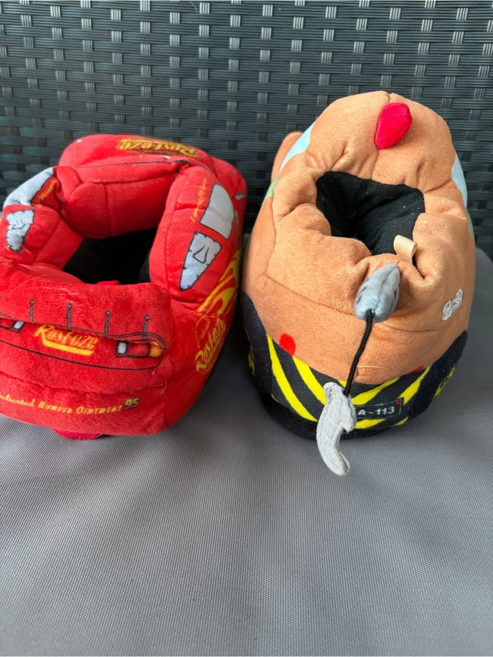 Cars Lightning McQueen & Mater Plush Kids Slippers - Red & Brown
